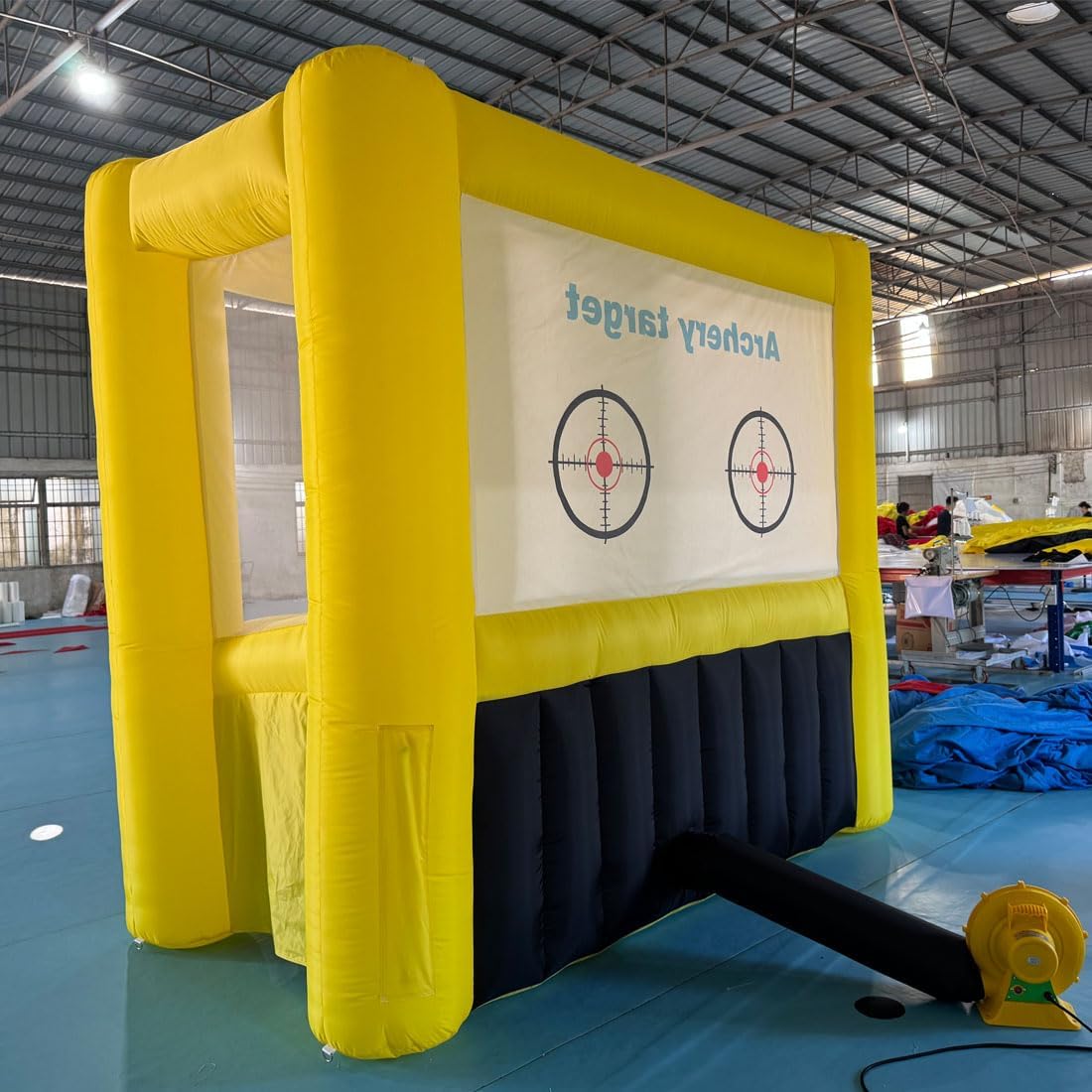 Inflatable Archery Range Floating Ball Shooting Archery Target Interactive Sport Games with 1 Longbow + 6 EVA Arrows+6 Balls, Air Blower, for Parties, Lawn Games