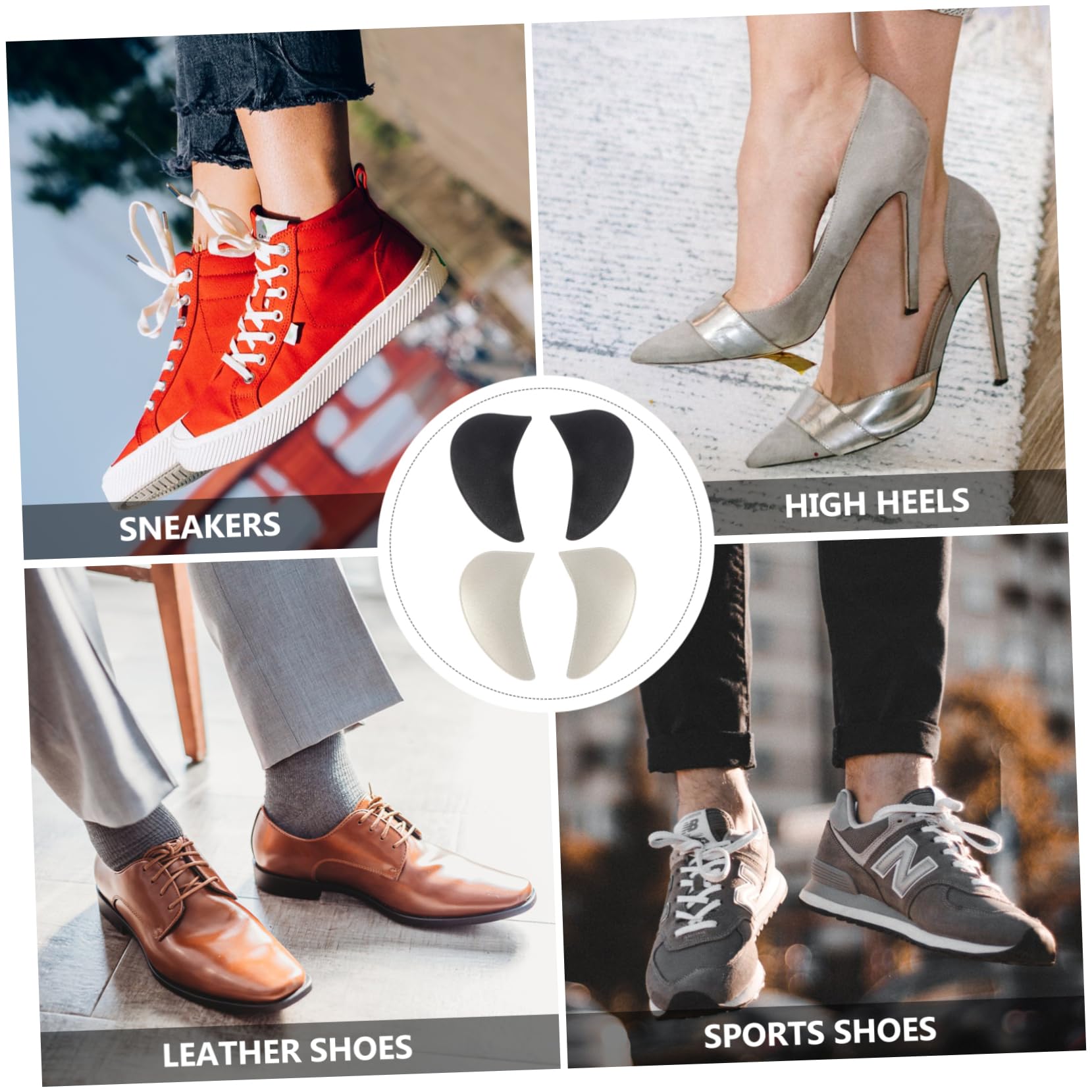 FOMIYES 3sets Arch Support Pad Arch Supports Insoles Sponge Insole High Heel Inserts Arch Pads Sponge Arch Insert Arch Pad Support Sponges Arch Cushion Half Shoes Pads Double Sided 4pairs*3