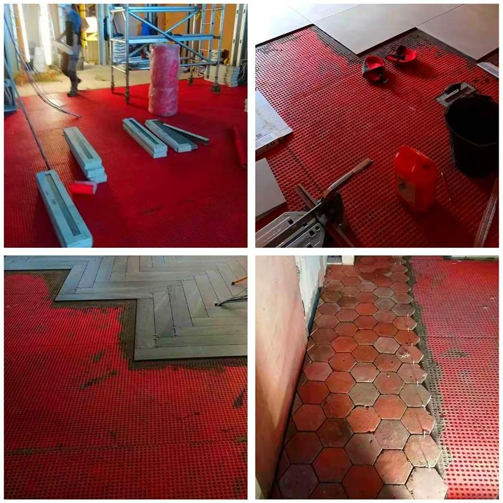 Generic Uncoupling Membrane for Tiling Floor, 54sqft (3.3'x16'4"), Load Distribution, Vapor Resistant & Waterproof Mat Sheet for Tile Installation, Remodel Shower Wetroom, Steam Room, Spa