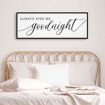 GraceView Goodnight Framed Canvas Wall Decor Black