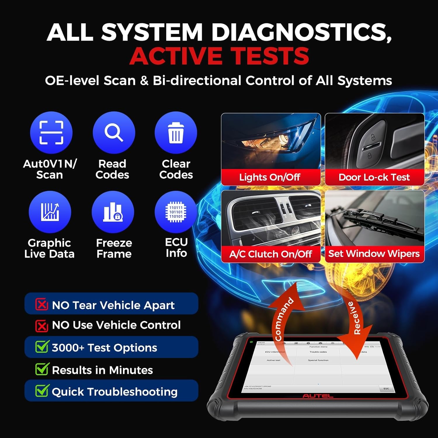 Autel MaxiPRO MP900-BT Kit Scanner w/ 200 Bucks OBD1 Kit: 2026 MP900BT Kit New Model of MK900BT MP900-BT(No Cables), Pro C0ding as MS906 Pro MS906 MAX, 40+ Service, 3000+ Tests, OS 11, CAN FD FCA SGW