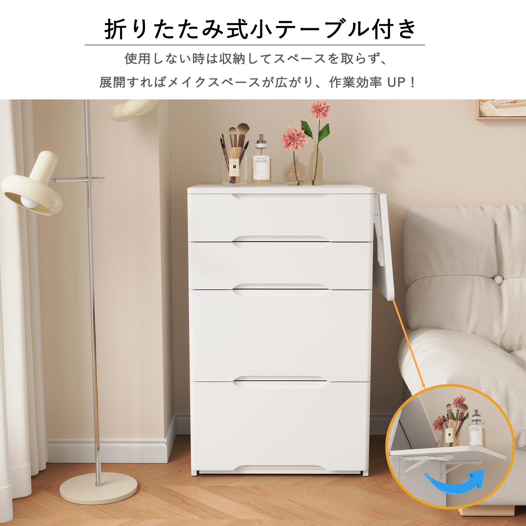 【最終値下げ】コンパクトドレッサー 50cm ホワイト 楽天市場】ドレッサー コンパクト 幅50cm スツール付き ミニ