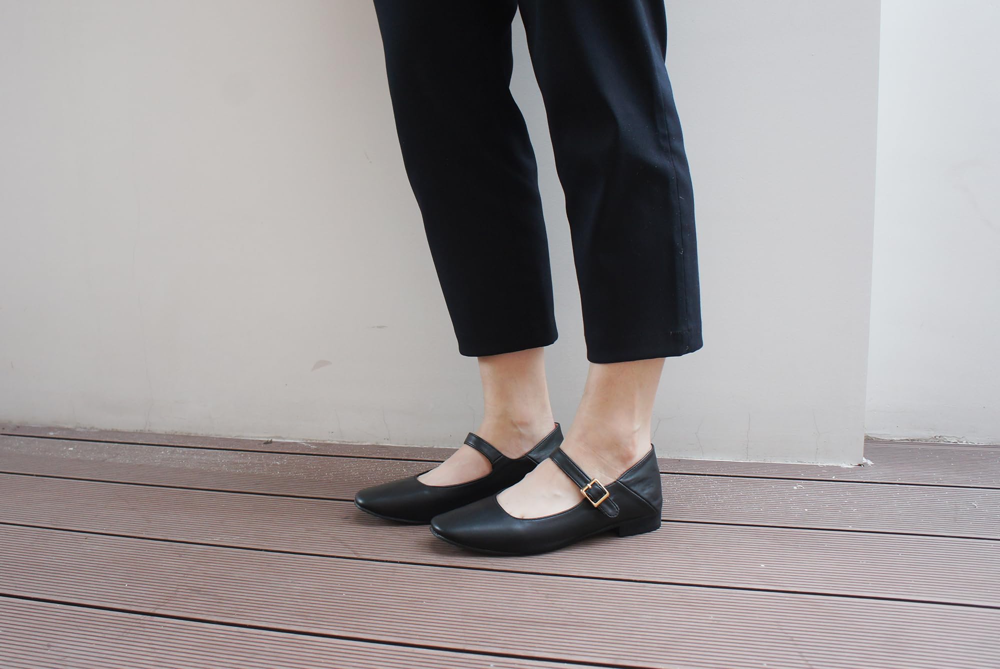 Feversole Mary Jane Halbschuhe,Flach Freizeit Tanzschuhe