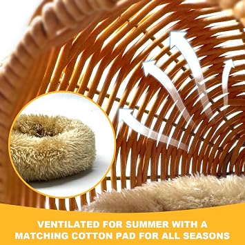Suspended Bird Nest, Chew-Resistant Steel Frame, Breathable and Washable Small Bird Bed for Cage, Warm Nest for Canary, Lovebird, Budgie, Finch (Brown)