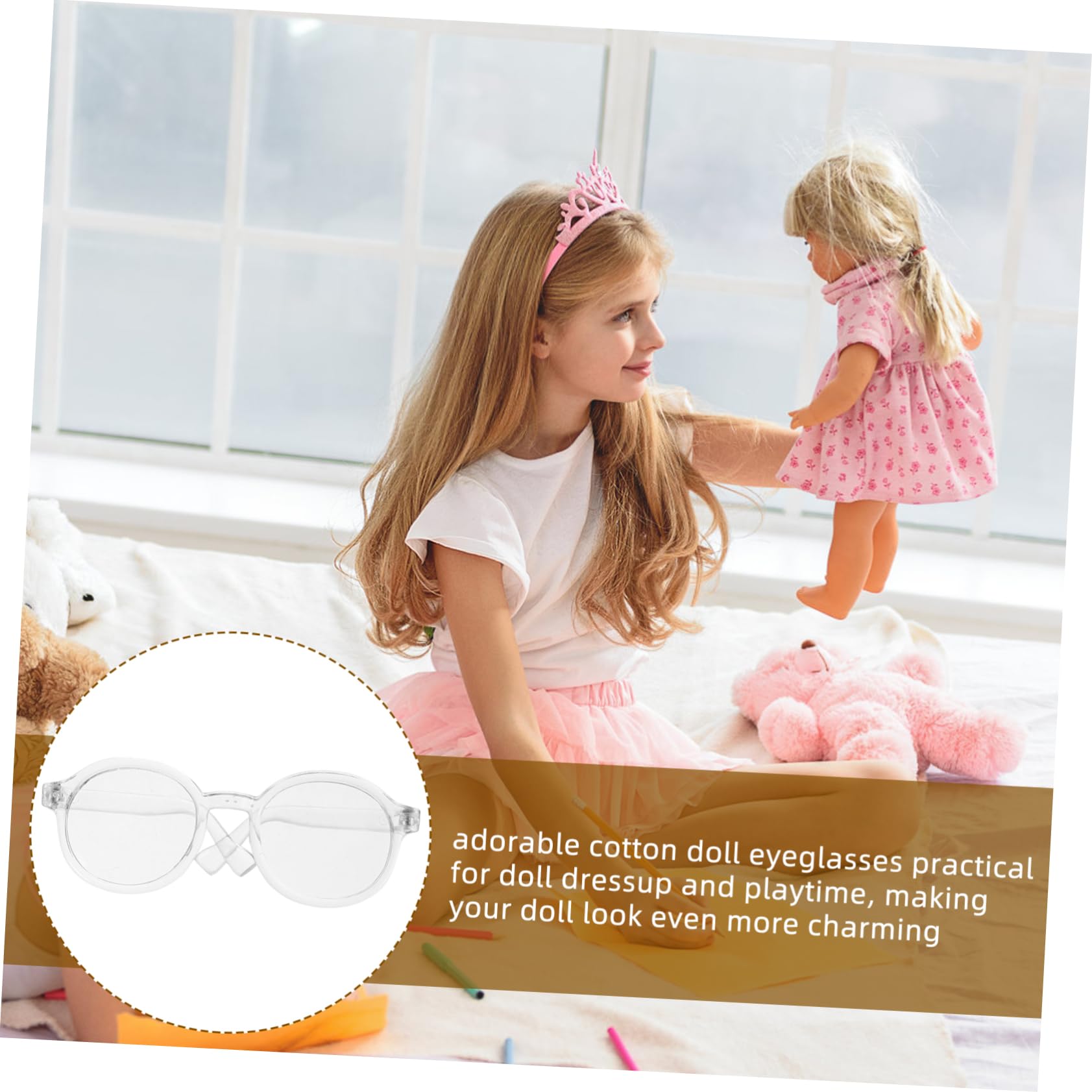NUOBESTY 20 cm Occhiali da Bambola Peluche Bambola Divertente ed Elegante Occhiali di Scena Travestimento Mini Occhiali In Plastica Design Unico Dimensioni Versatili