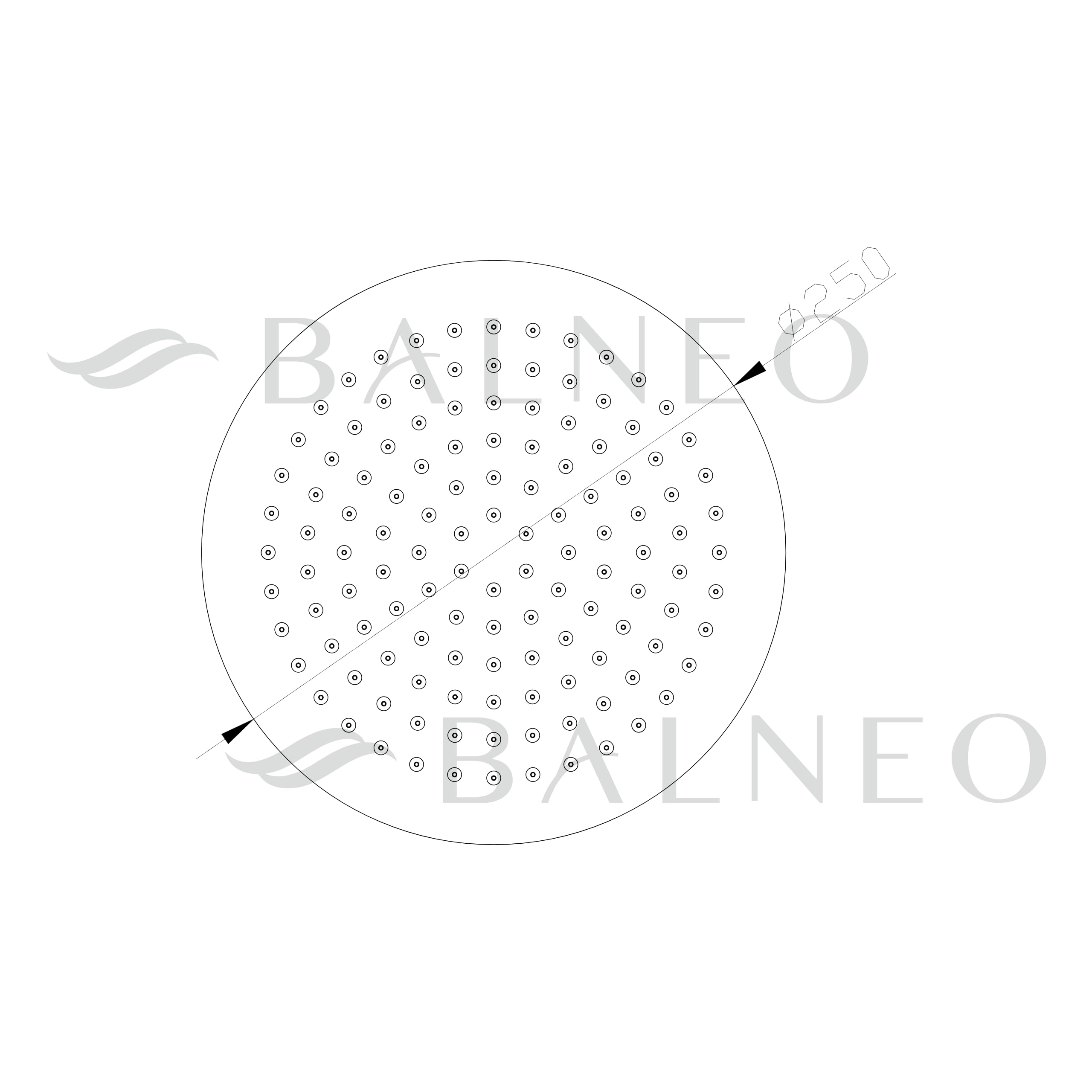 Soffione Doccia Fisso - Rame - Soffione Doccia Grande in Acciaio Inossidabile AISI 304 - Rilassante e Uniforme - Forma Rotonda Ø250mm - Disponibile in 7 Colori - Cascade Modello 1