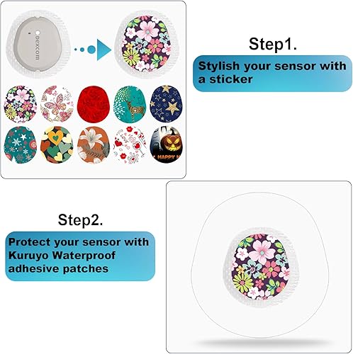 Miniatura 3 de G7 - Juego de 40 parches adhesivos y calcomanías impermeables, cubiertas de sensor de estelo, hipoalergénicas, sin látex, cinta transparente CGM