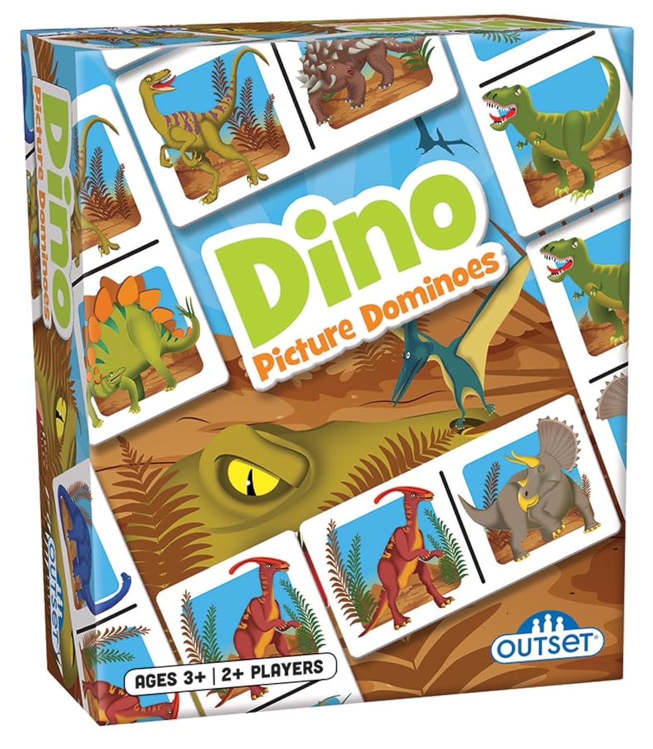 Picture Dominoes: Dinosaur Themed Matching Game for prechoolers - Contains 36 Dominoes - for 2 or More Players Ages 3 and up by Outset