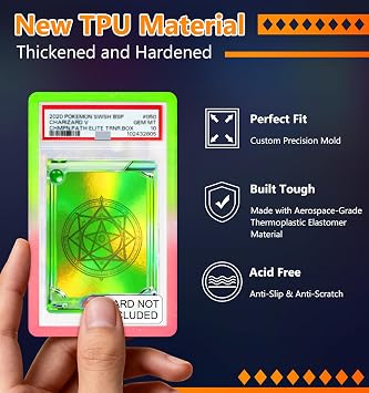 PSA Slab Bumper: 6 Pack TPU Slab Guard for PSA Graded Cards ONLY | Limited Edition Gradient Edge Protector, Graded Card Case Bumper Cover