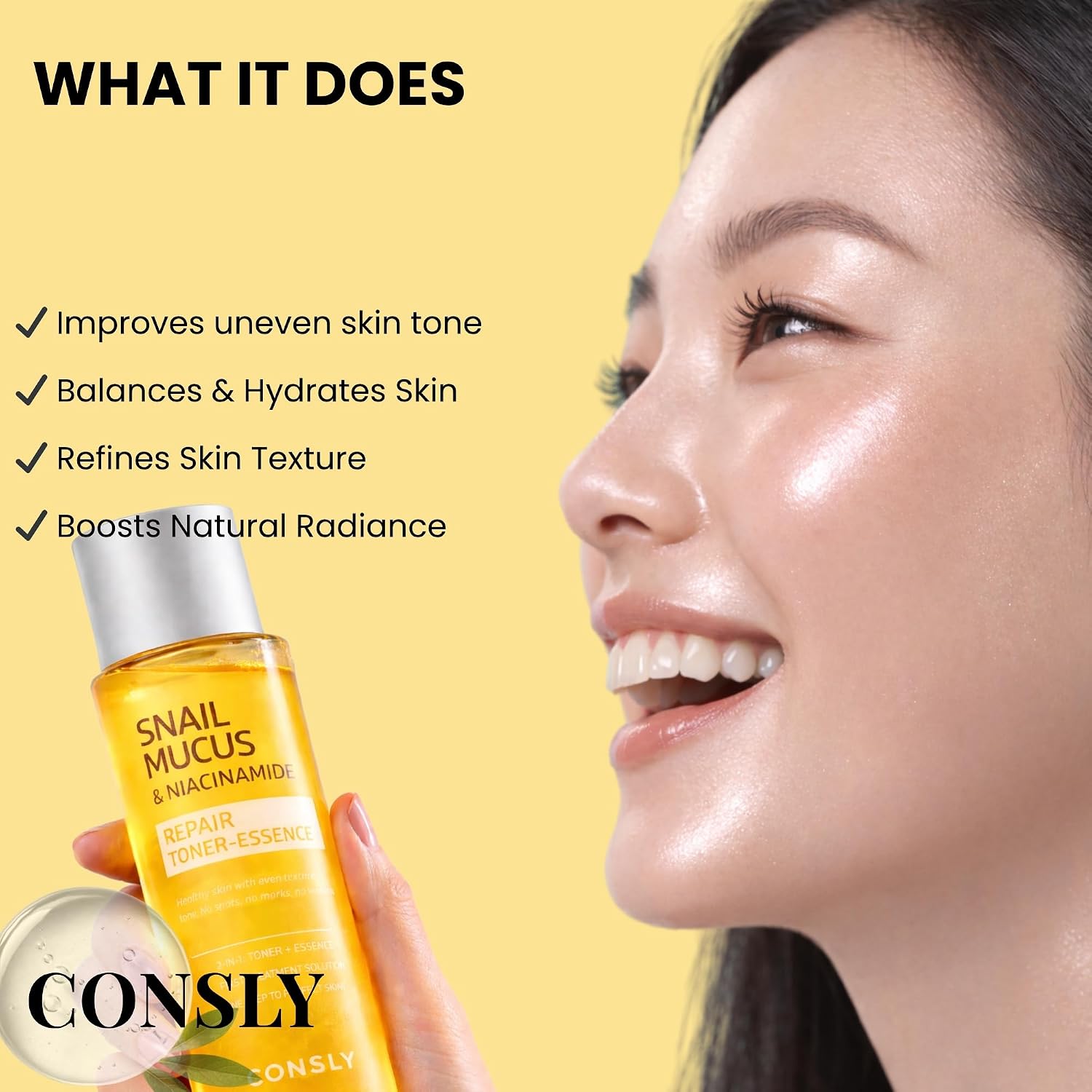 Toner Essence | 2-in-1 Face Toner and Essence | Hydrating, Firming & Revitalizing Korean Skincare | for All Skin Types | 200ml / 6.76 fl oz (Snail Mucus)