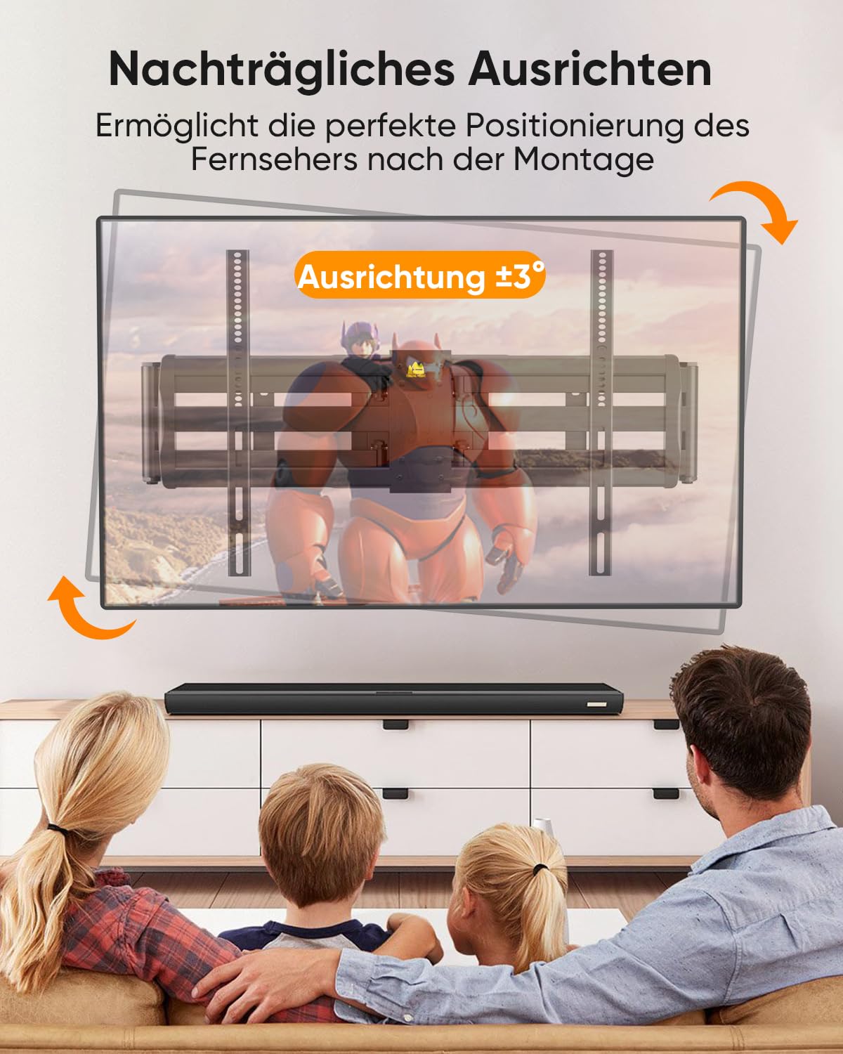 FORGING MOUNT TV Wandhalterung für 60–120 Zoll Fernseher bis zu 125 kg | Doppelarm mit 1090 mm Auszug, Schwenkbare Neigbare TV Halterung Vollbewegung, Max. VESA 900x600mm, für extra Starke XXL TV