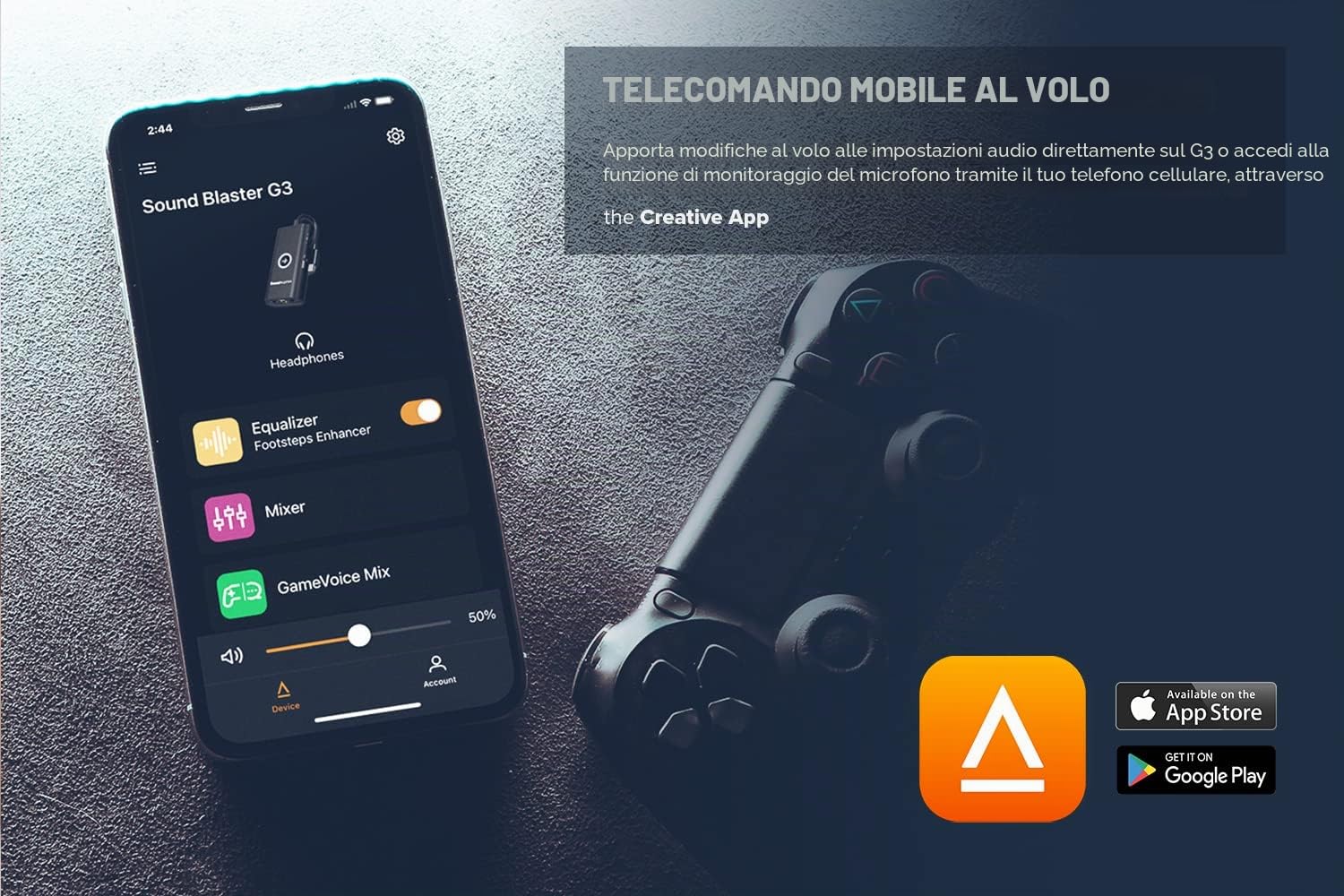 Console portatile da Gaming e Scheda audio esterna con Amplificatore DAC USB-C per cuffie Creative Sound Blaster G3, compatibile con PS5, PS4, Switch, PC, Mac