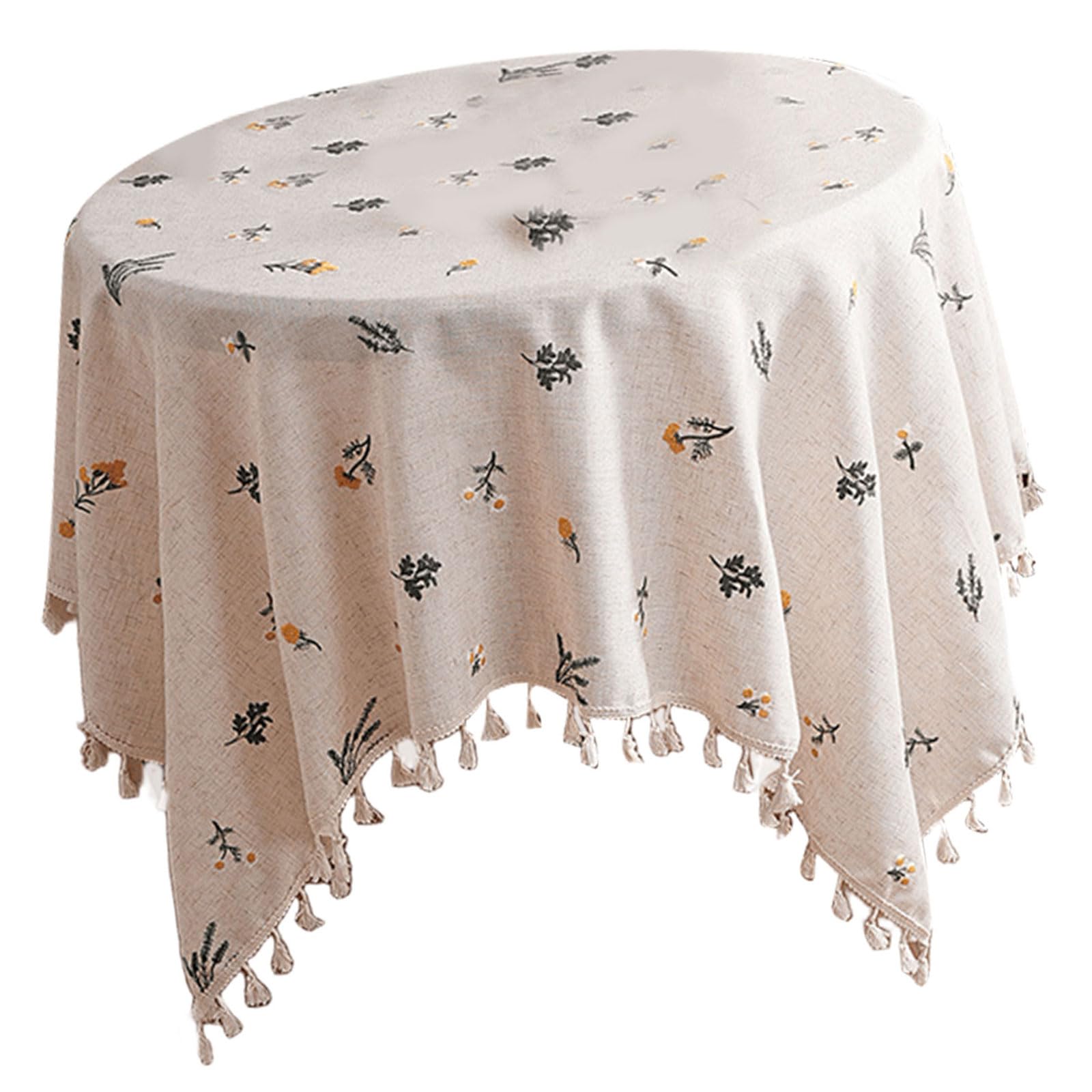 carotoe Wheat Pattern Tablecloth Practical Polyester Fabric Fit Round Rectangular Tables Farmhouses Styles Table Covering
