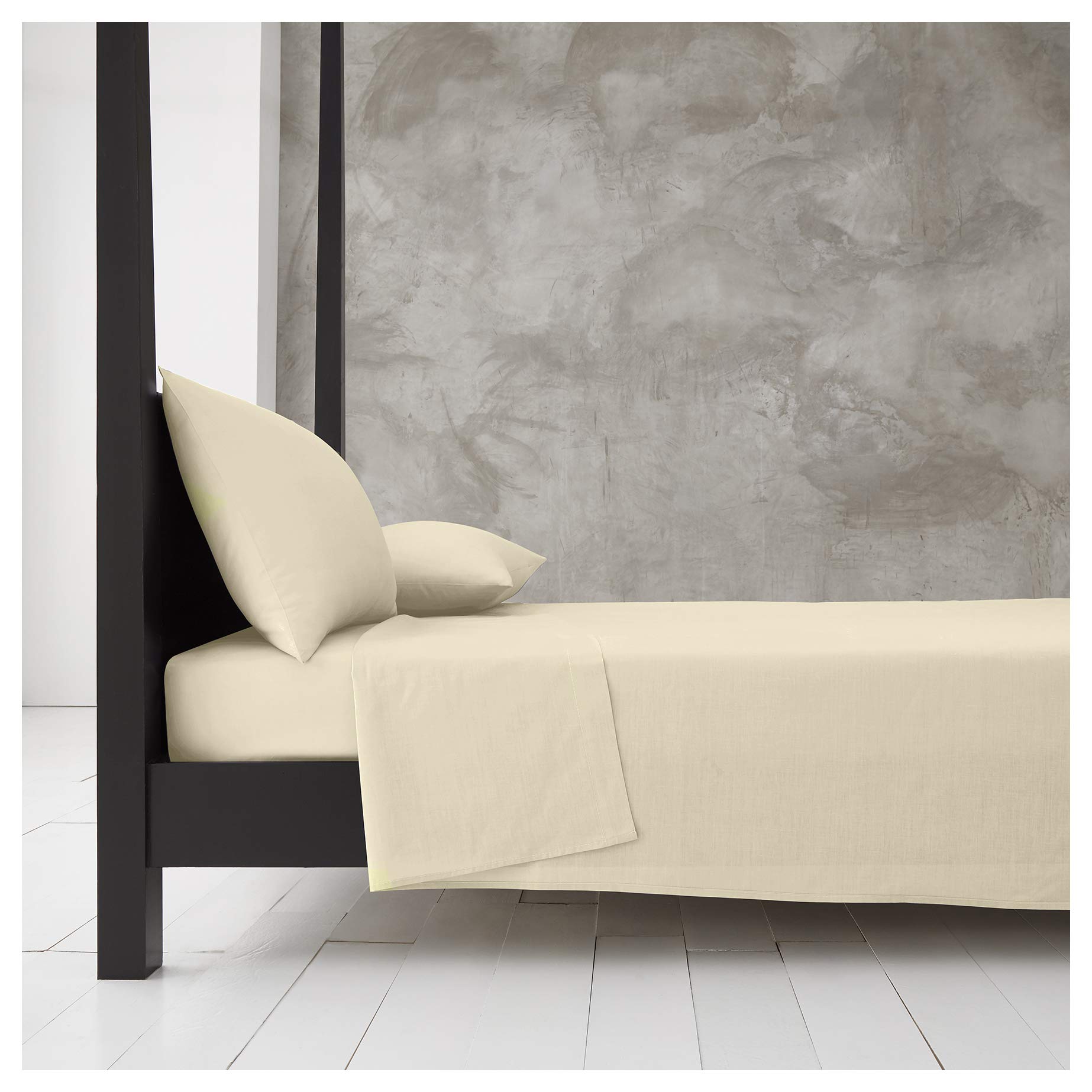 GC GAVENO CAVAILIA Plain Dyed Diamond, Flat Sheet Super King Cream