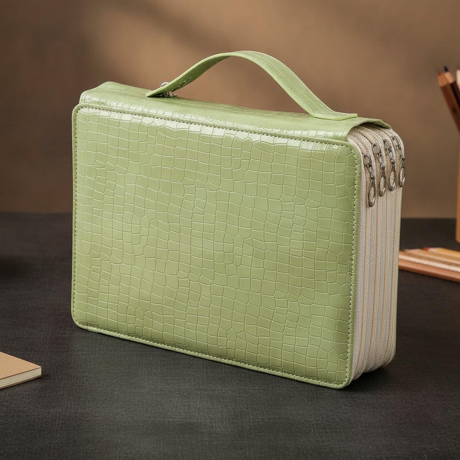 Estuche con Asa Amplio | Portátil, Resisn, Estuche con Compartimentos, para Escuela, Artistas, Dibujans