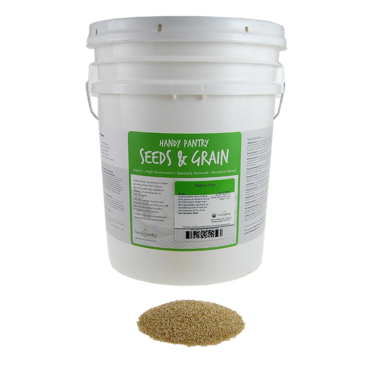 Certified Organic Quinoa Grain Sprouting Seeds, 35 Lbs