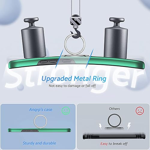 Miniatura 3 de Anqrp Hidden Series - Funda para Galaxy S22 Plus 5G, disipación de calor soporte sin caídas anillo de metal de 360, funda protectora de grado