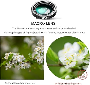Cell Phone Camera Lens Kit, 28X Zoom Telephoto Lens + Wide Angle + Macro + Fisheye, HD Smartphone Lens for iPhone, Samsung, Android