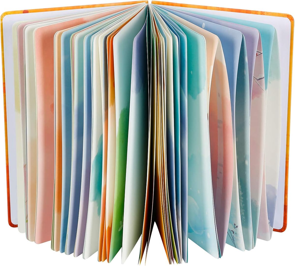 SIIXU Spiral Journals for Writing, Color Illustration Notebook With an Elastic Band, Hardcover, 128 Pages, B5, 6.8”x9.8”, Spring