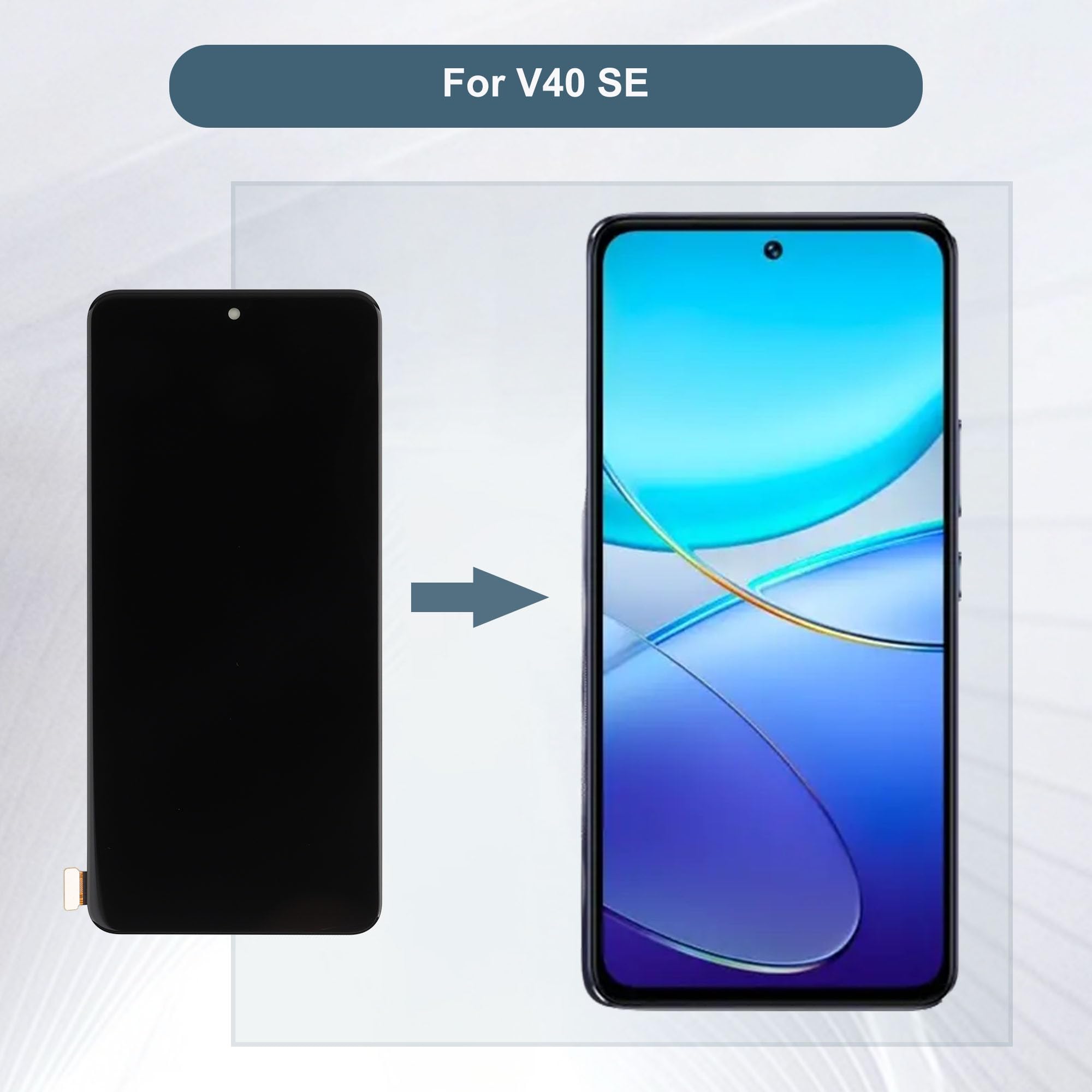 Display TFT di ricambio compatibile con VIVO V40 SE [non supporta impronte digitali] Display LCD da 6,67" con strumenti (senza cornice)