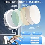 Auxmir 5000mAh Miroir de maquillage mural rechargeable, 1X/30X Miroir grossissant double-côté avec lumière, 9" Miroir de Vanité éclairé avec 3 Modes de couleur, tactile variable, 360° Bras étendu pivotant, Adaptateur de puissance Chrome et 2 pinces inclus/ 3 Co. variable