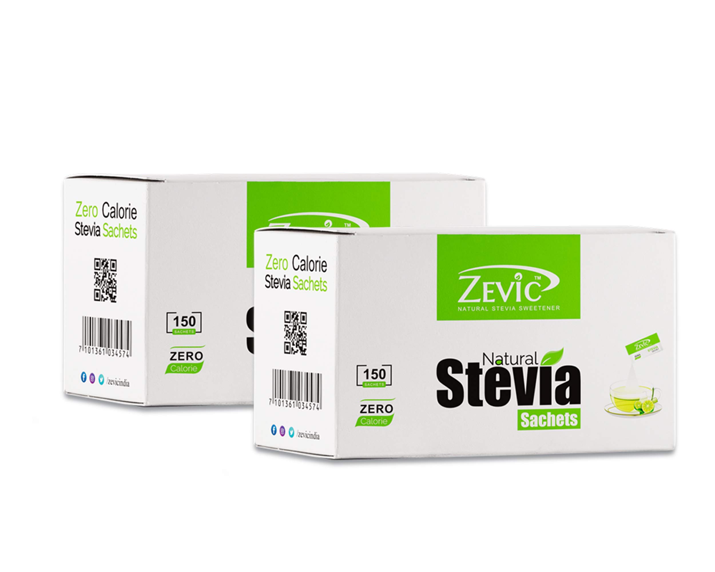 Zevic 100% Sugar Free Natural Stevia Sachets | Zero Calories | Vegan & Keto | Diabetic Friendly - 150 Units, (Pack of 2) (B07DVV678P) Amazon Price History, Amazon Price Tracker