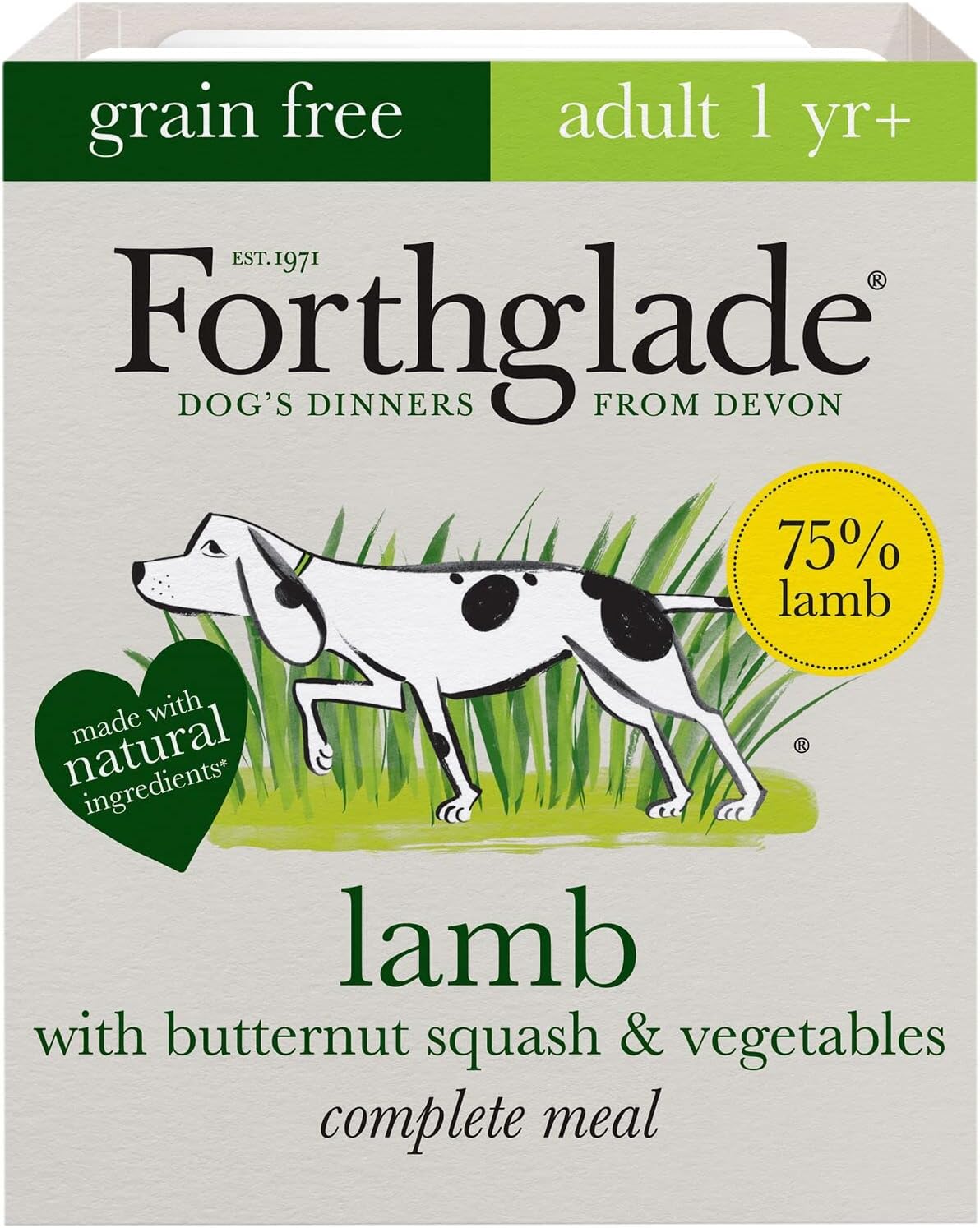 Forthglade Complete Natural Wet Dog Food Grain Free Lamb (18 x 395g