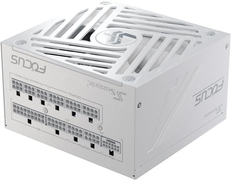 Seasonic Focus GX-1000W 1000W Power Supply, ATX 3.1 & PCIe 5.1 Ready, White | 80 Plus Gold, Cybenetics Platinum certified, Fully Modular, 12V-2x6 Connectors, RTX 5080 AMD RX 9000 Ready, 10-Years Warranty