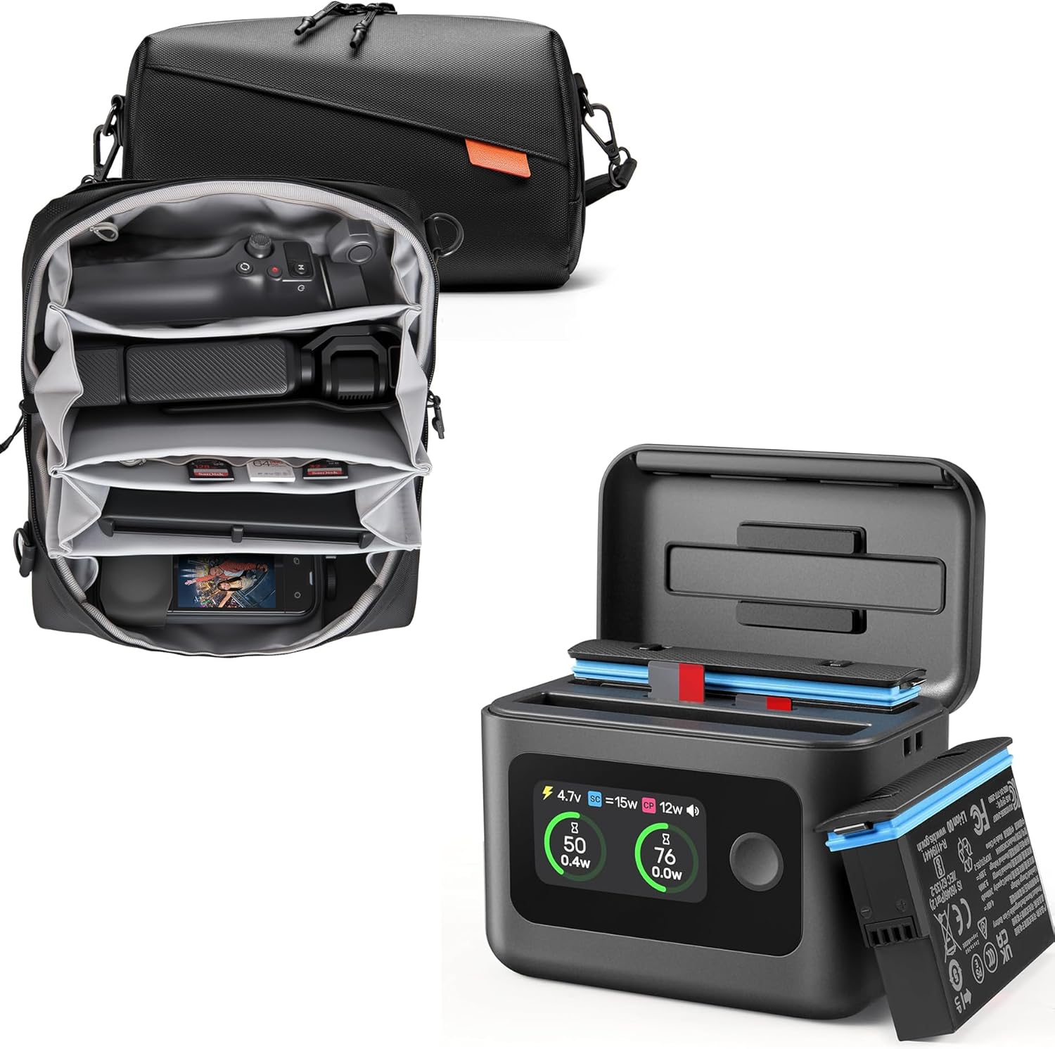 Carry Case Travel Bag Battery Charger for Insta360 X5 Accessories