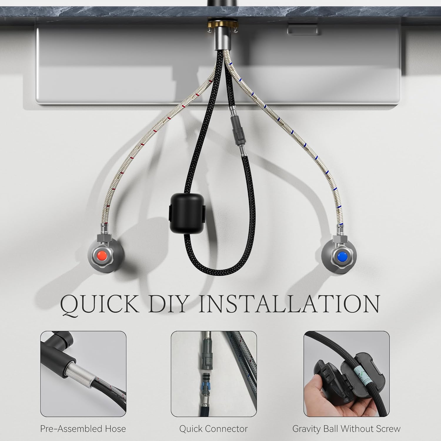 FORIOUS High Kitchen Faucet with Pull Down Sprayer Brushed Nickel, High Arc Stainless Steel Faucet for Kitchen Sink Single Handle 3 Modes with Deck Plate for 1 or 3 Hole, Fit for RV Bar Laundry