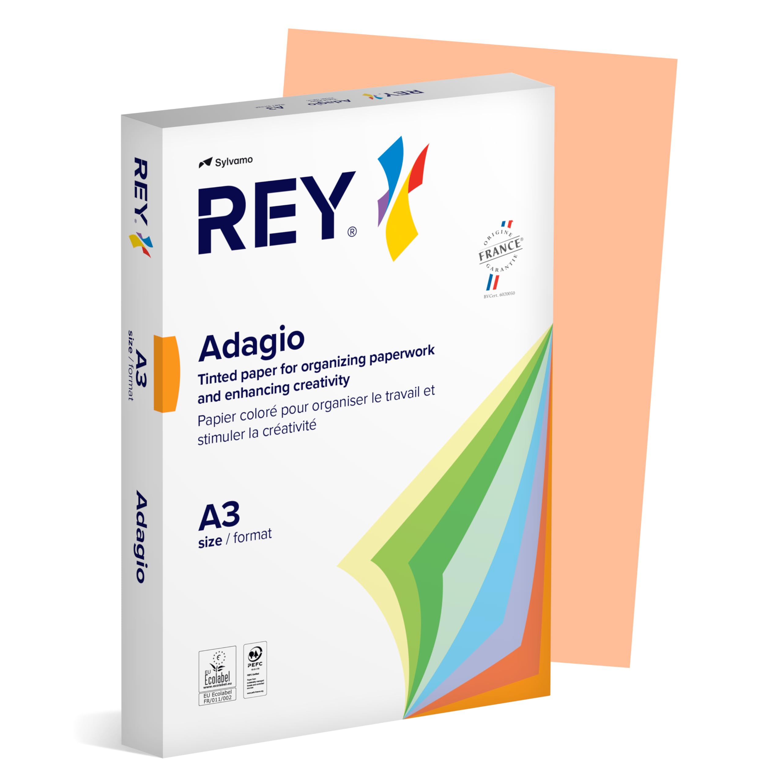 Papyrus Adagio Coloured Paper Ream of 500 Sheets 80 g A3 for Laser/Inkjet/Copier Salmon Pink