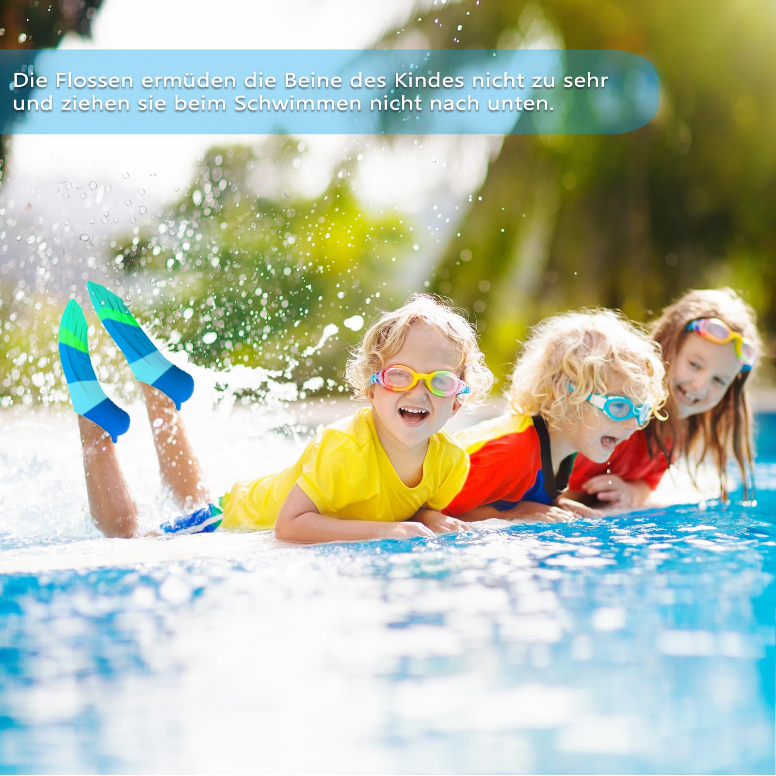 Schwimm Flossen, Bequeme Silikon Flossen für Bahnen Schwimmen & Training, Kurze Schwimmflossen mit Netztasche, Schwimmausrüstung für Kinder, Jugendliche, Erwachsene, Frauen und Männer