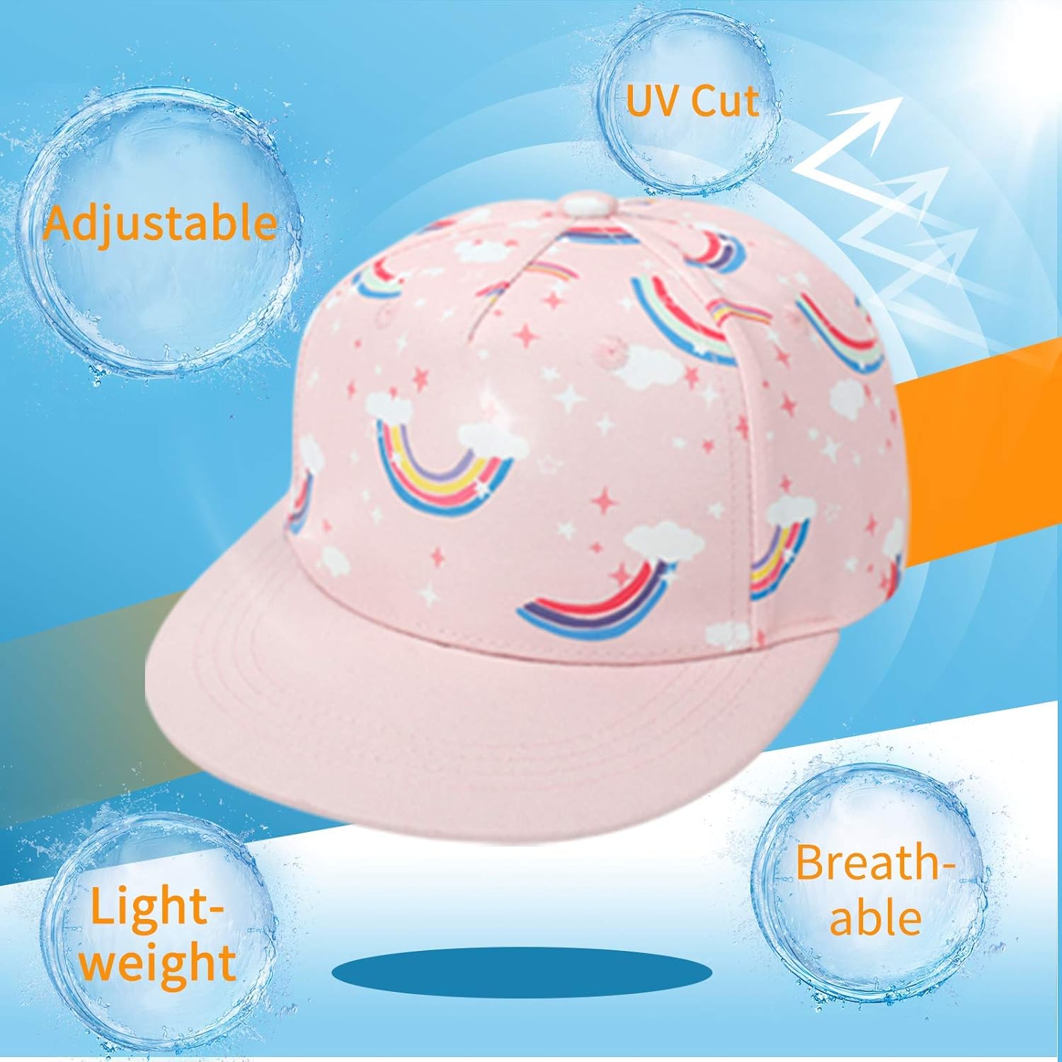 BAVST Kids Boy Girl Baseball Cap Baby Sun Hat Adjustable Toddler Trucker Hats with Flat Brim for Summer Outdoor - Image 5