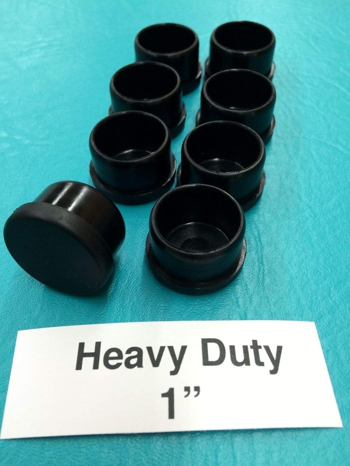 8 Plastic Black Patio Chair Leg Tube Feet Inserts Cups 1