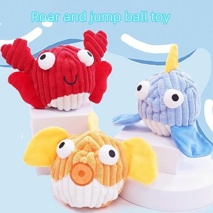 Juguete Mordedor Sonoro Interactivo para Perros Pequeños, Medianos y Grandes, Rojo Cangrejo miniatura 8