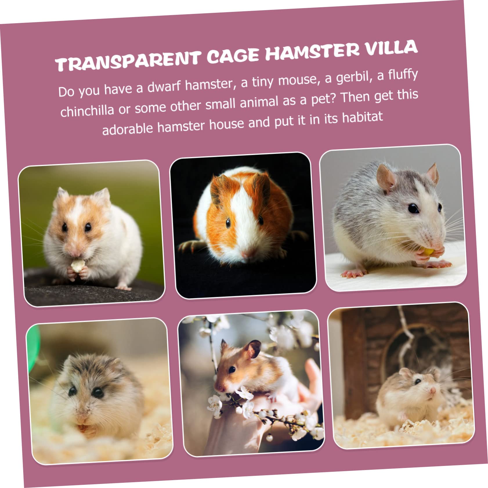 Hamstertransportbox Reisekäfig aus Kunststoff und Eisen, Rosa