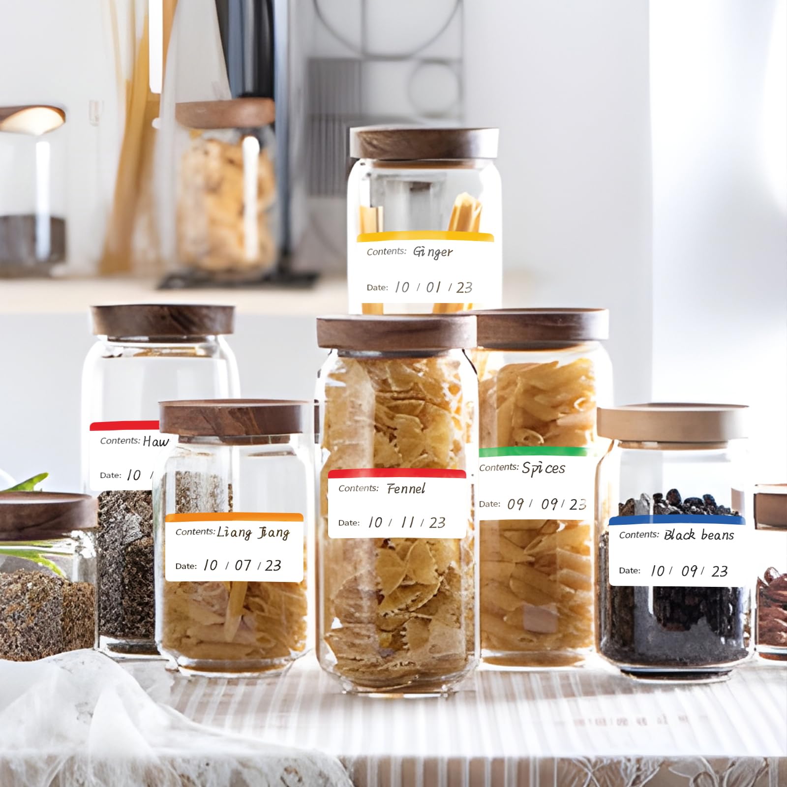 Etiquetas Autoadhesivas Alimentos Etiquetas Para Congelador LuckyOpt - 400  Unidades En 2 Rollos | Tamaño 25x40 Mm | Autoadhesivas Y Reutilizables | Para  Alimentos Y Organización Rollos Etiquetas Organización, image size:1600x1600