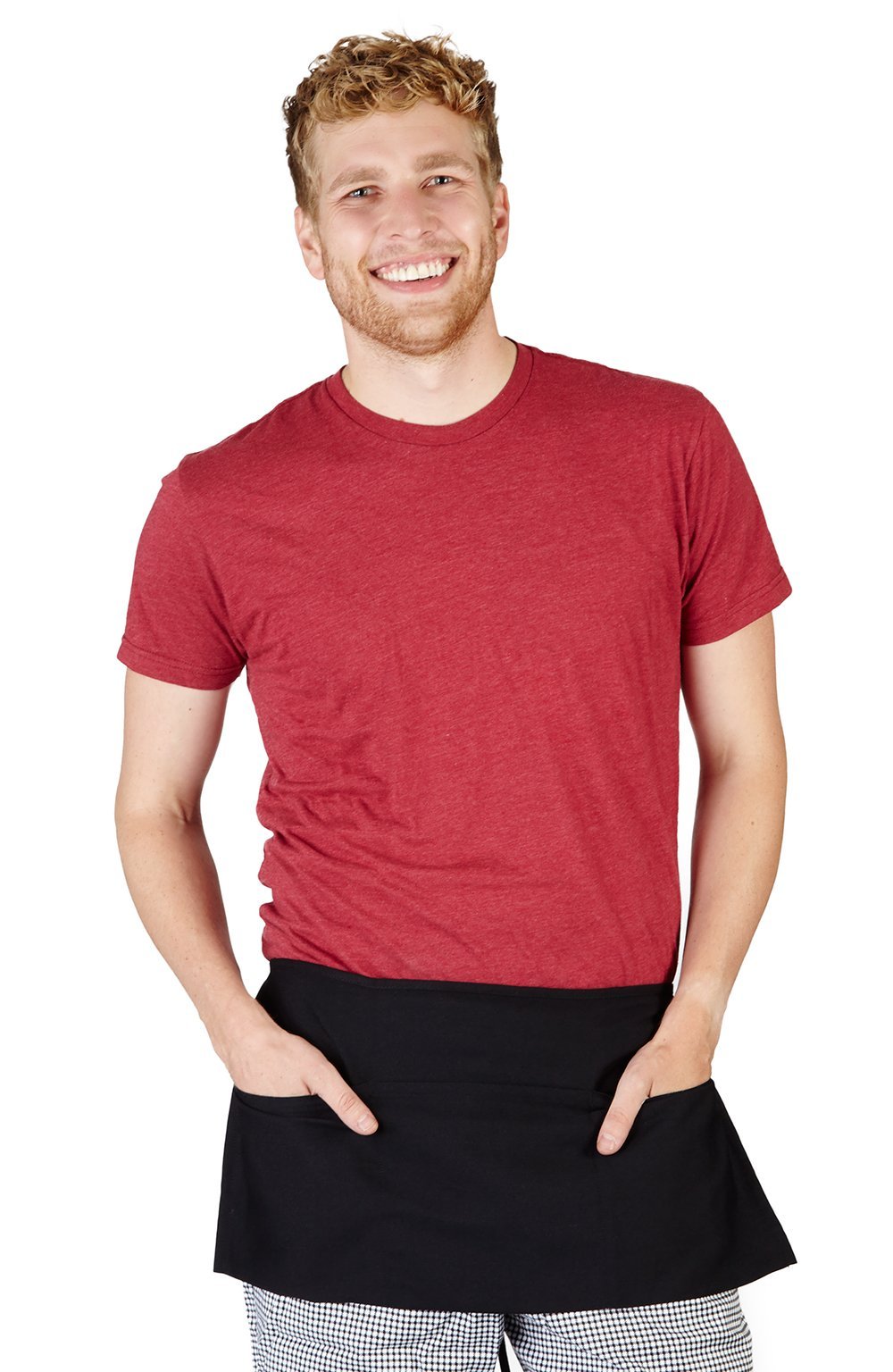 Natural Uniforms - Delantales de cintura comerciales (12 unidades), varios bolsillos, color negro