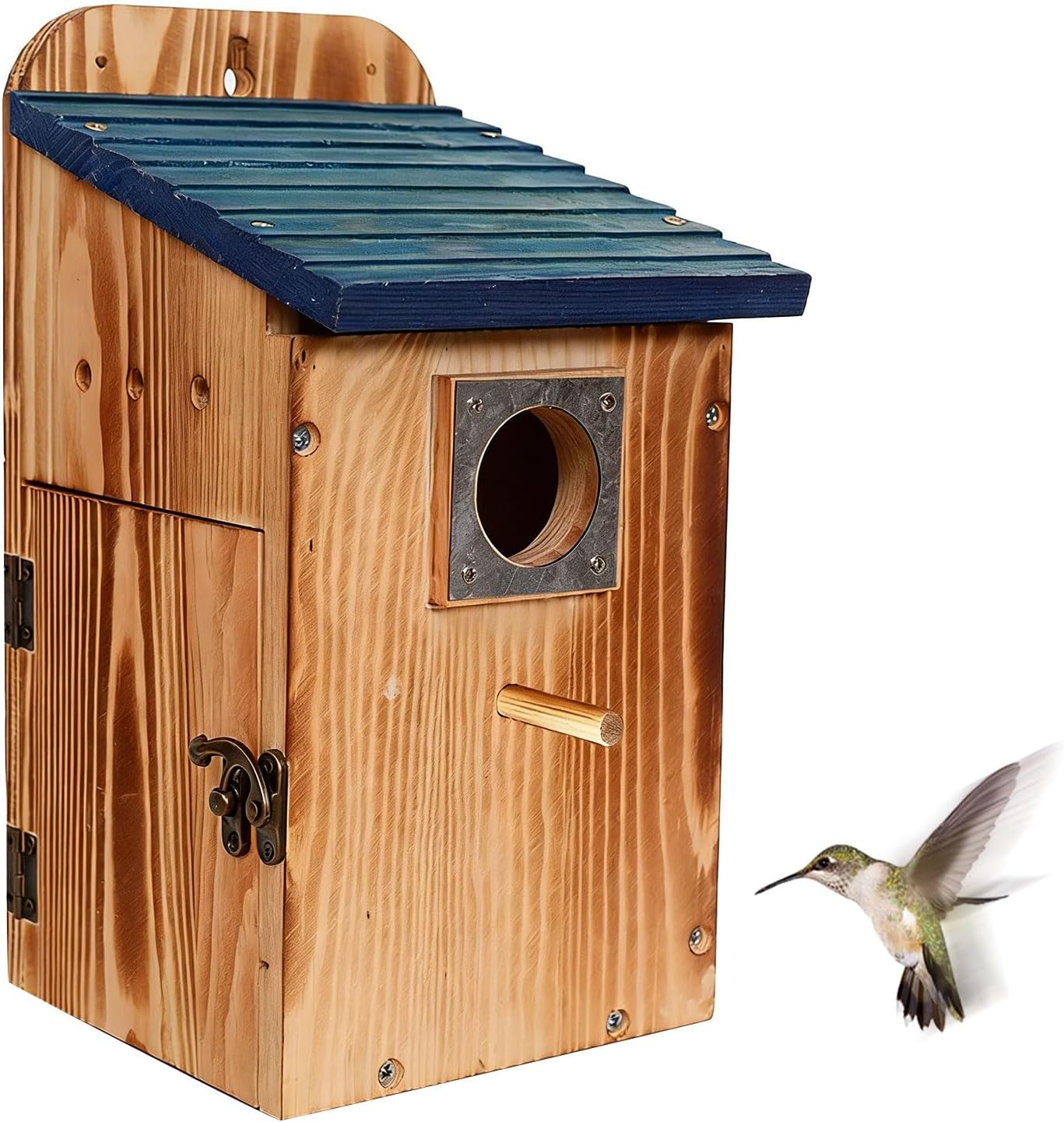 Ready to Suspend Outdoor Wooden Bird Nesting Box Measuring 14x13 5x26 5cm Premium Pine Birdhouse