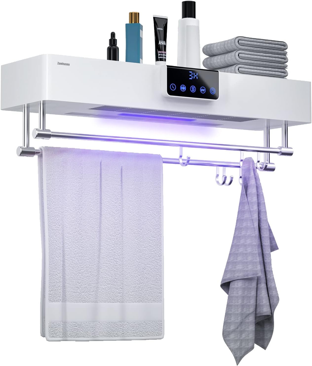 Zomhusea Intelligent Towels Dryer, Electric Heated Towel Rail and Towel
