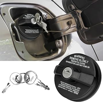 Locking Gas Cap Fuel Tank with Key, Gas Cap Lock Locking Fuel Cap Cover Compatible with Toyota 4Runner, Chevy Silverado 1500 2500 3500, Nissan GMC Honda Subaru Buick #10504 77300-47020