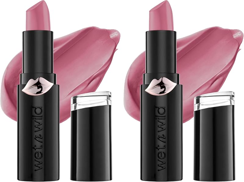 Wet n Wild Mega Last Matte Lip Color, infusión de ácido hialurónico semimate, cobertura completa de larga duración para un puchero nutritivo, libre de crueldad animal y vegano, Mauve Outta Here (paquete de 2)