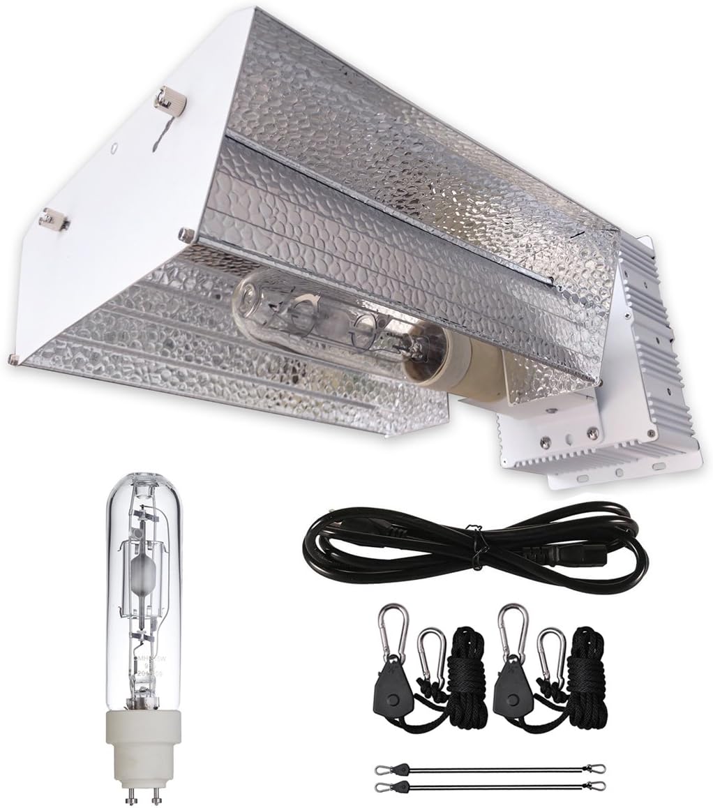 Hongruilite 315W 120V~240V Ceramic Metal Halide CMH CDM Grow Light Fixture Kit w/3100K Bulb 120V Power Cord Replace LED Full Spectrum Grow Light (CMH 315W (Wide))