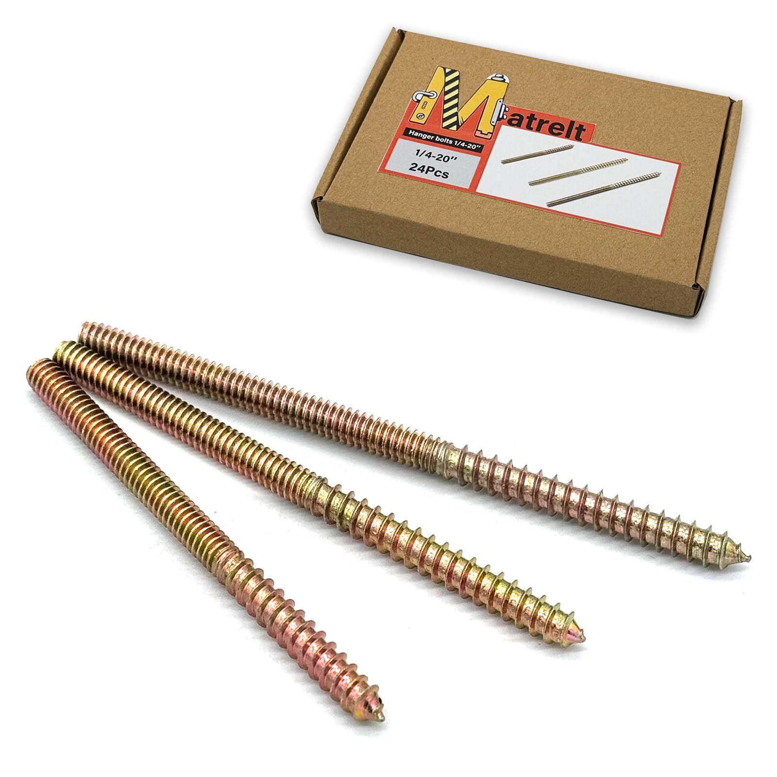 41 Pack Hanger Bolts - 1/4-20" Wood Screws & Driver -21