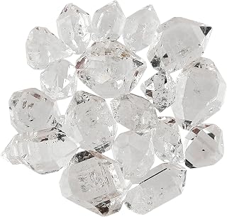 CRYSTALIS (30cts) (14-16pcs) Natural White Herkimer Diamond Quartz Raw Facet Crystals, Loose Gemstone Wholesale Bulk Rough Jewelry Making Supply Stones, Wire Wrapping, DIY, Gem Collection (6-10mm)