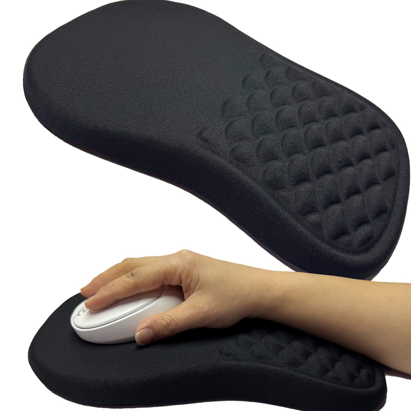 Tappetino per mouse ergonomico con poggiapolsi inclinato in memory foam