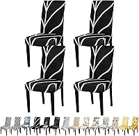 Vista 119 de JQinHome 6 fundas protectoras para sillas de comedor, de alta elasticidad, extraíbles y lavables, para el hogar, fiesta, hotel, ceremonia de boda