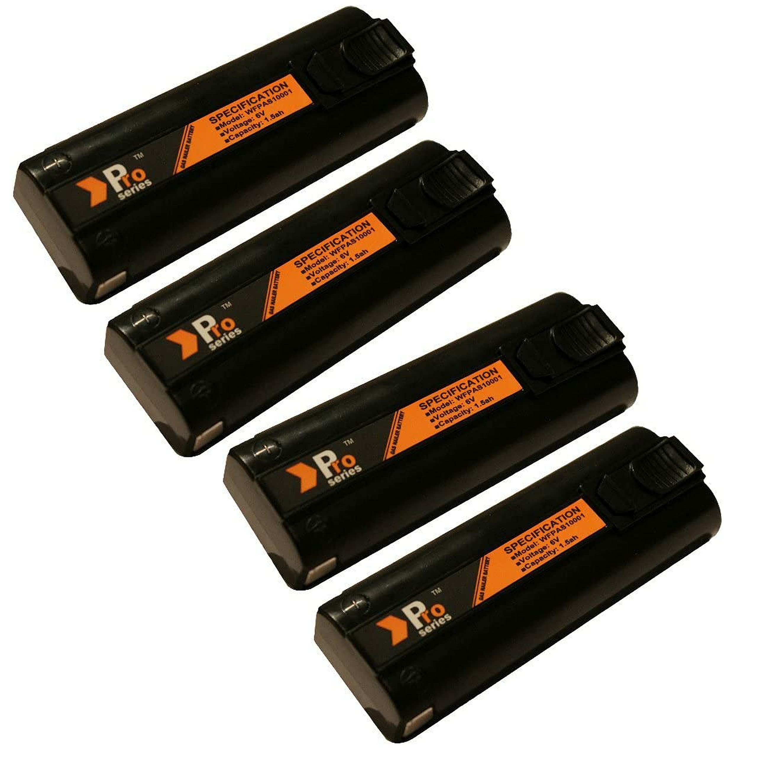 Pro Series Black 4 X Replacement Batteries 6V 1.5Ah (Pro Series) For Paslode Nailers