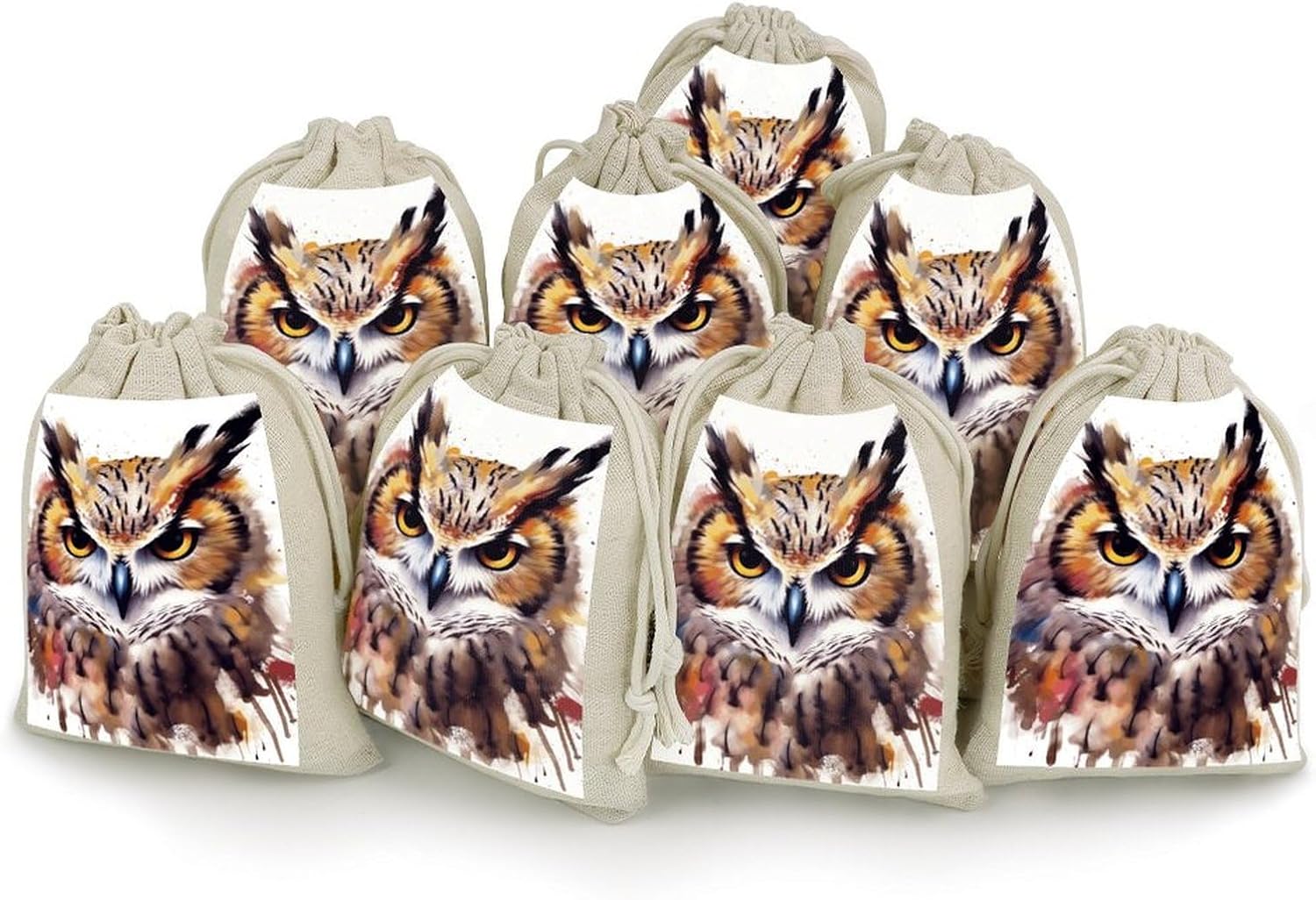 Cotton Linen Favors Bags 8 Pack Reusable Burlap Bags for Party Decorations