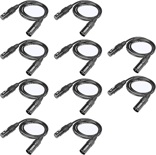 TSSS 10pcs Meter Pin Stecker XLR Buchse Zwischenstecker Kabel DMX Signal Draht fA r BA hnenbeleuchtung